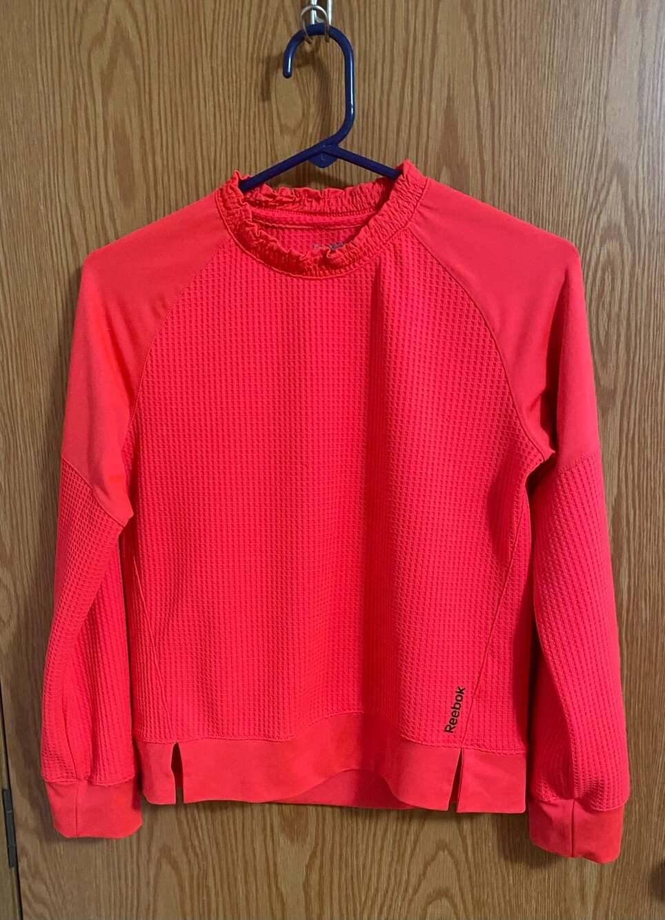 Reebok Neon Pink Waffle Knit Athletic Pullover  XL